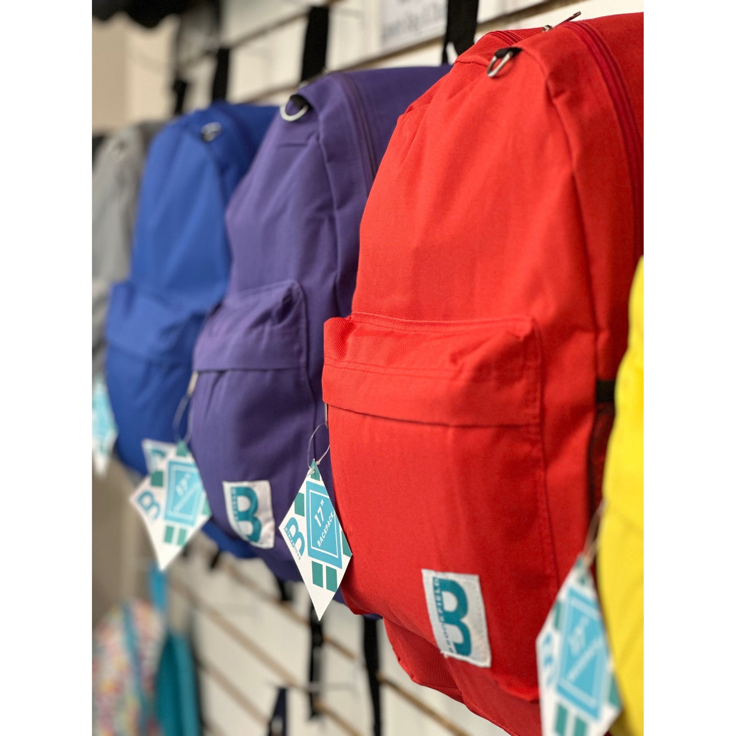 17 IN STURDY SCHOOL BACKPACK 2 MESH SIDE POCKETS ASSORTED