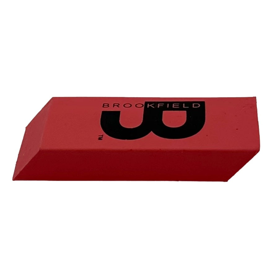 Red Brookfield brand eraser.