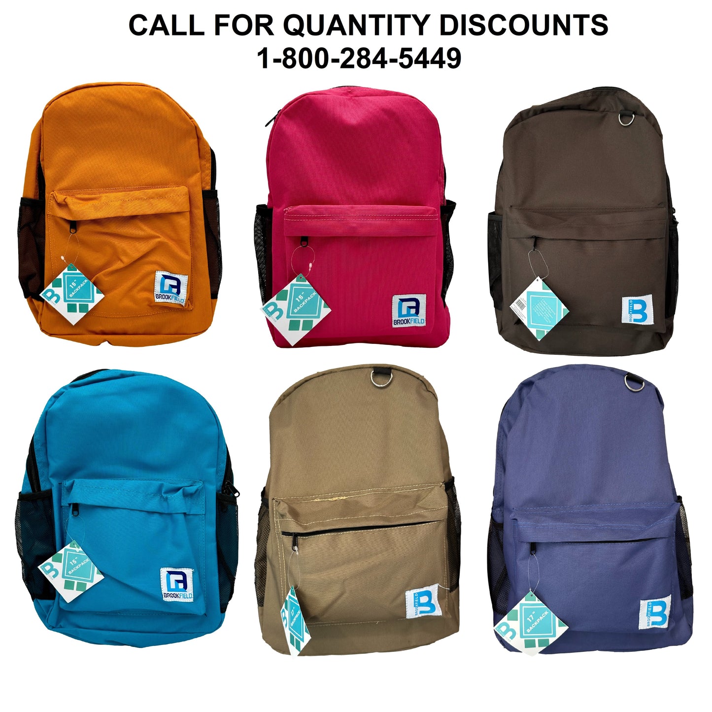 MOCHILA ESCOLAR 17 CON 2 BOLSILLOS LATERALES DE MALLA SURTIDOS