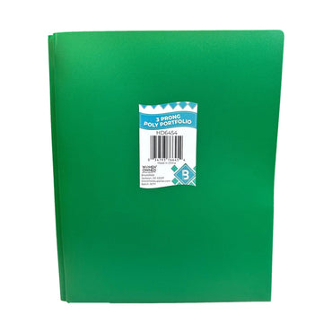 POLY 3 PRONG PORTFOLIO ASSORTED 2 POCKET