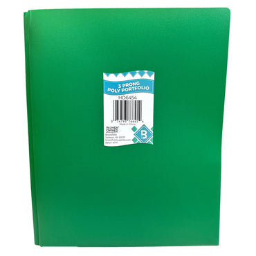 POLY 3 PRONG PORTFOLIO ASSORTED 2 POCKET