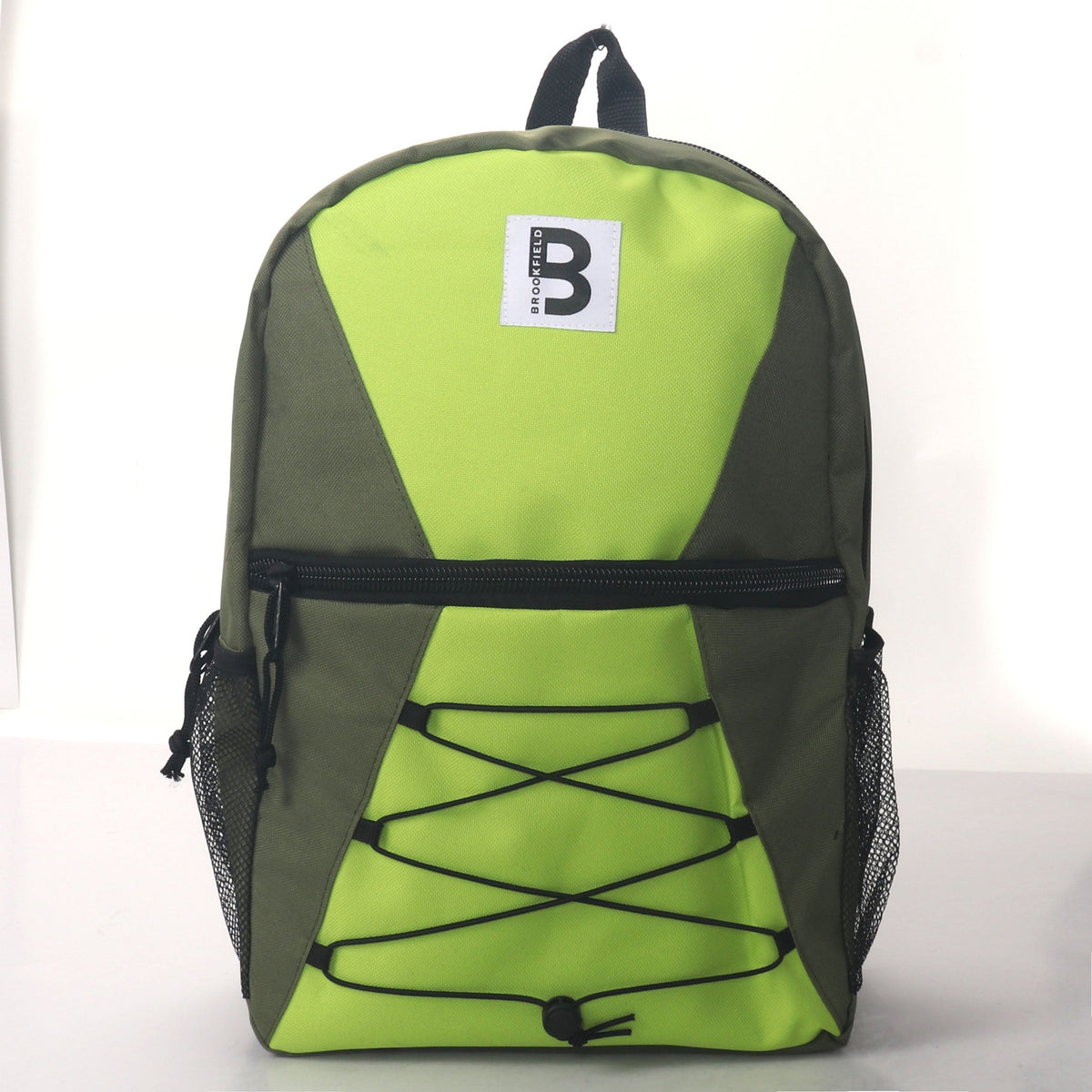 17 IN SCHOOL BACKPACK FRONT BUNGEE STRAP WITH 2 MESH SIDE POCKETS ASSORTED