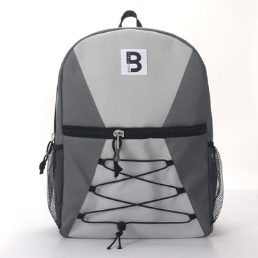 17 IN SCHOOL BACKPACK FRONT BUNGEE STRAP WITH 2 MESH SIDE POCKETS ASSORTED