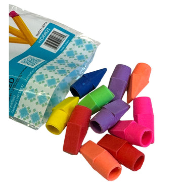 14 CT MULTI COLOR PENCIL CAP ERASERS