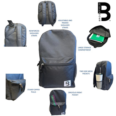 MOCHILA ESCOLAR 19 EN 2 BOLSILLOS LATERALES DE MALLA SURTIDOS