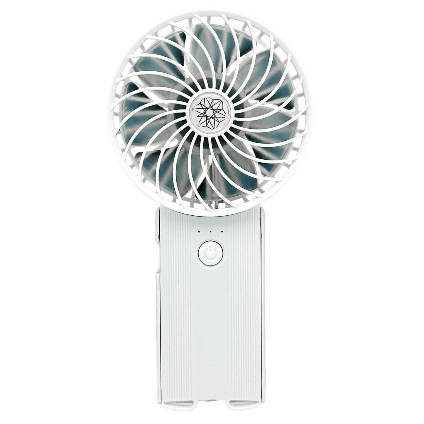 White handheld fan.