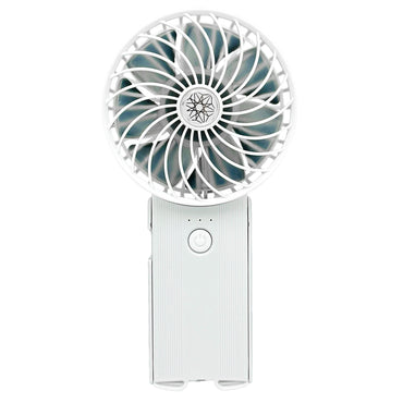 White handheld fan.