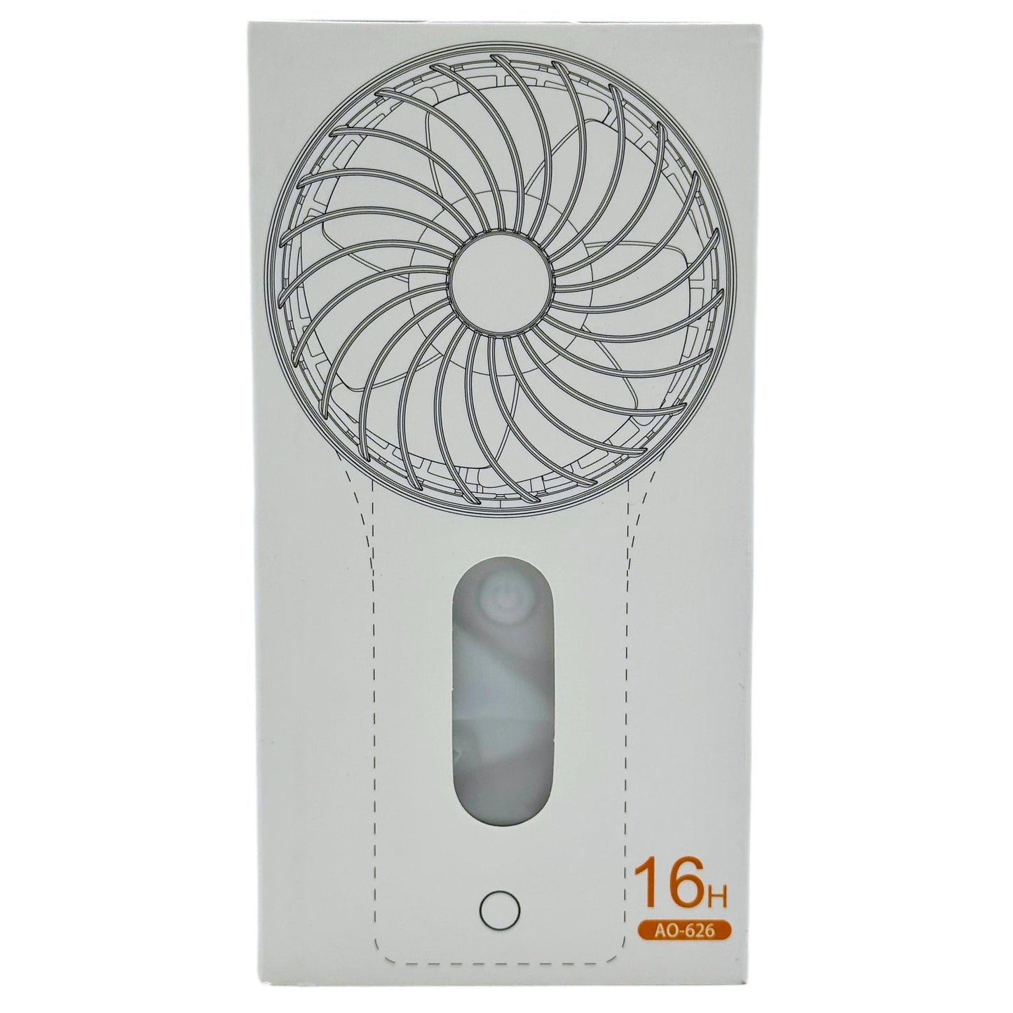 Box for a small white fan.