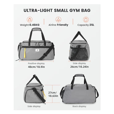 18.9 IN GREY DUFFEL BAG