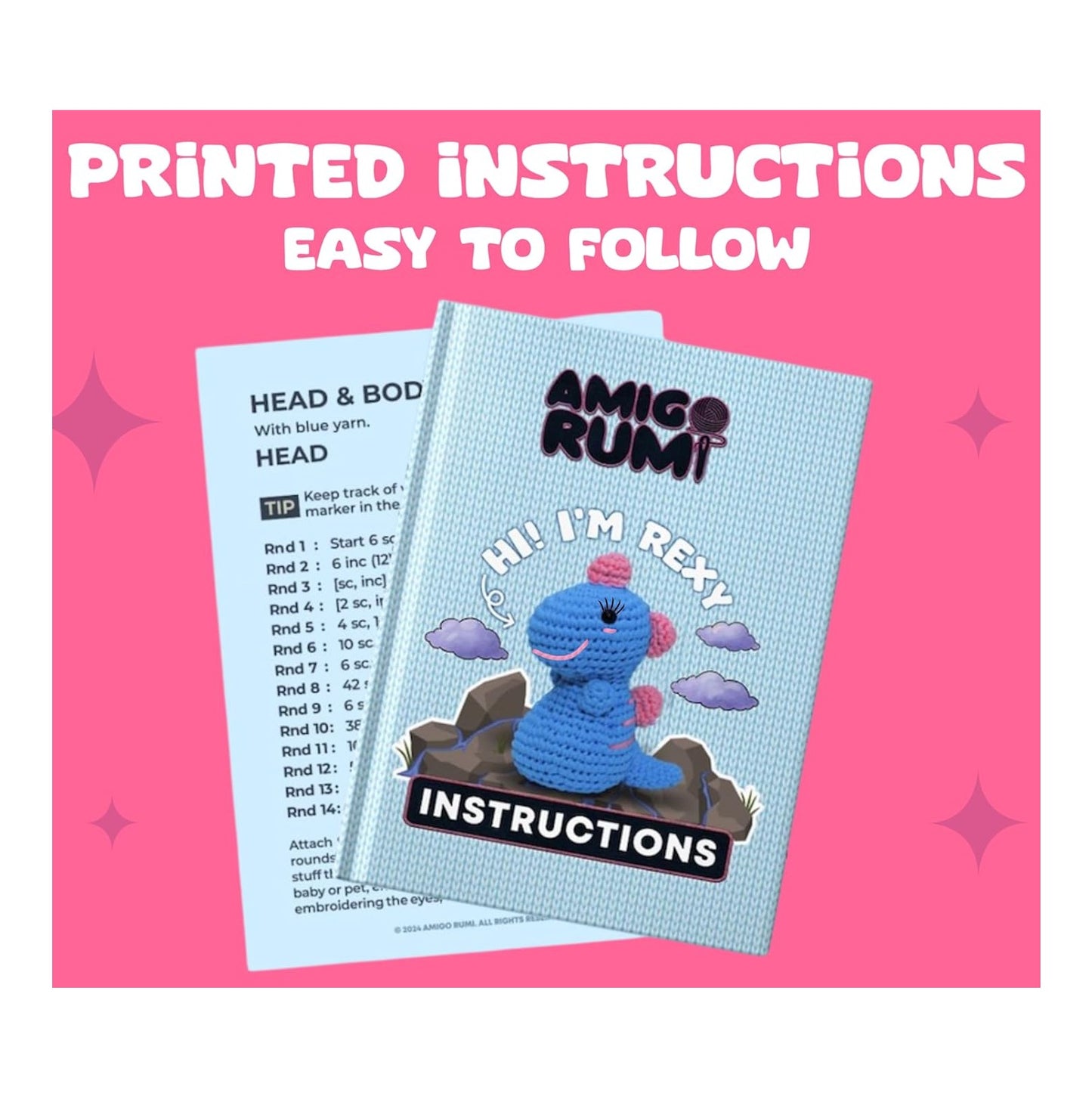 BLUE DINOSAUR CROCHET KIT