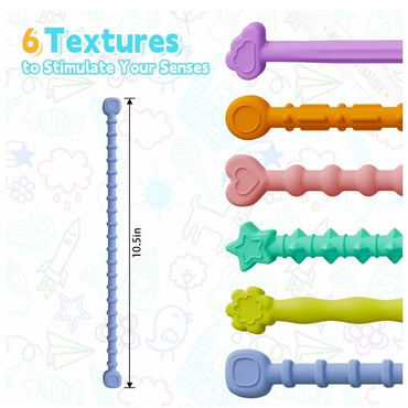 6 PK TEXTURED SENSORY STICKS