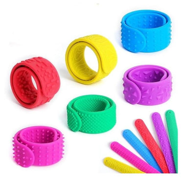 6 PK TEXTURED SLAP BRACELETS