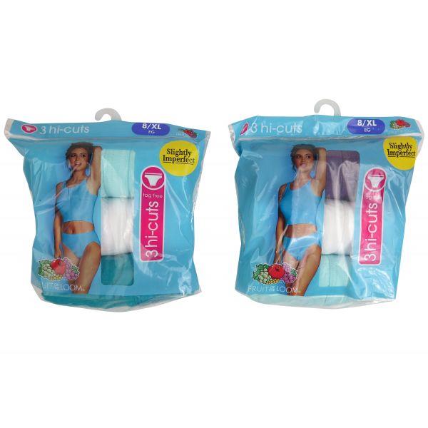 3 PC COTTON LADIES HI-CUT ASST COLORS AND SIZES 6-10