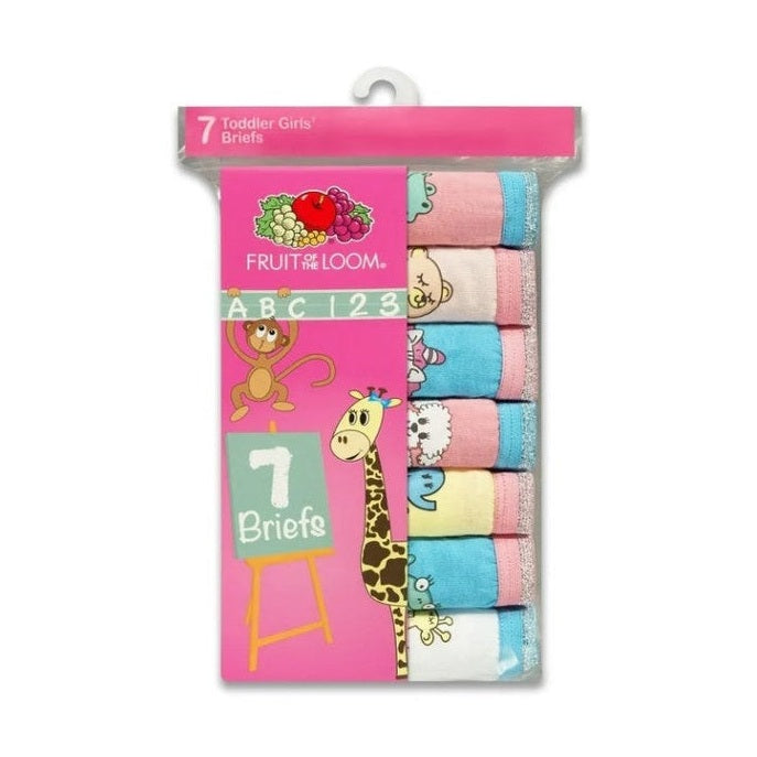 7 PK TODDLER GIRL'S BRIEF UNDERWEAR ASSORTED