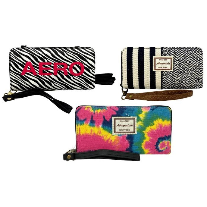 WOMEN'S WRISTLET WALLET ASSORTED PRINTS 6.5 X 4.5 X 1 IN