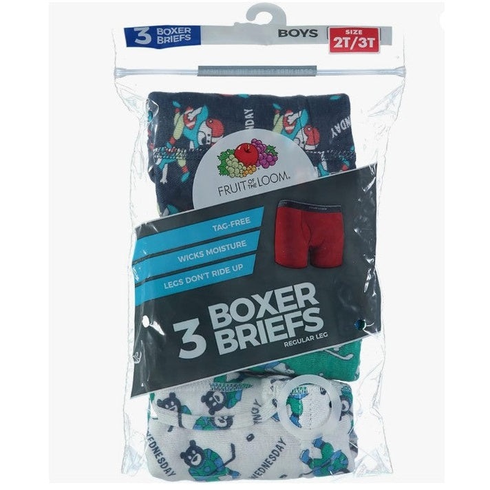 3 PK TODDLER BOY'S BOXER BRIEFS UNDERWEAR ASSORTED