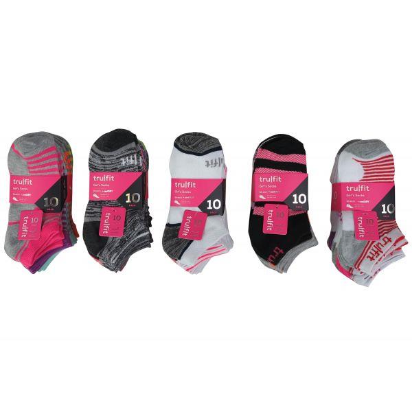 10 PC GIRLS NO-SHOW SOCKS SHOE SIZE: 10-4 ASSORTED