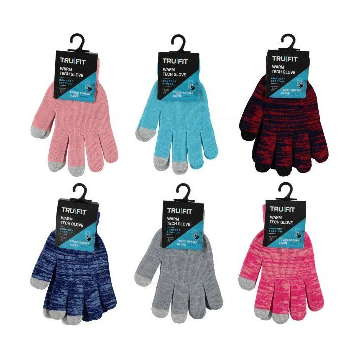 WOMEN'S TOUCH SCREEN GLOVES ASSORTED