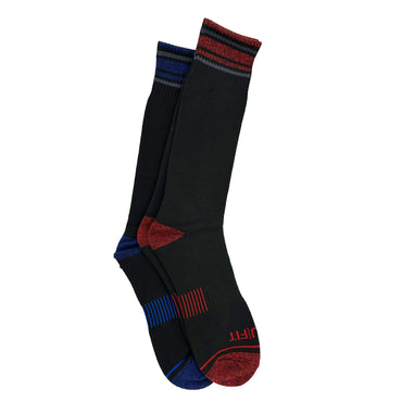 2 PK MEN'S CREW THERMAL SOCKS SHOE SIZE: 7-12 ASSORTED