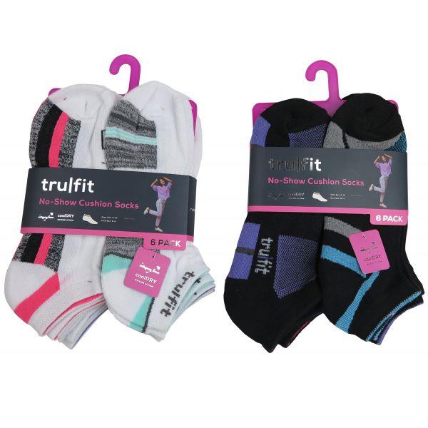 6 PC LADIES NO SHOW SOCKS SHOE SIZE:5-10 ASSORTED