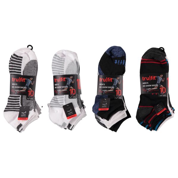 Packages of men's no-show socks.