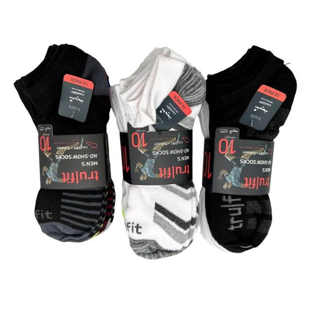10 PC MEN'S NO SHOW SOCKS SHOE SIZE: 8-12.5 ASSORTED
