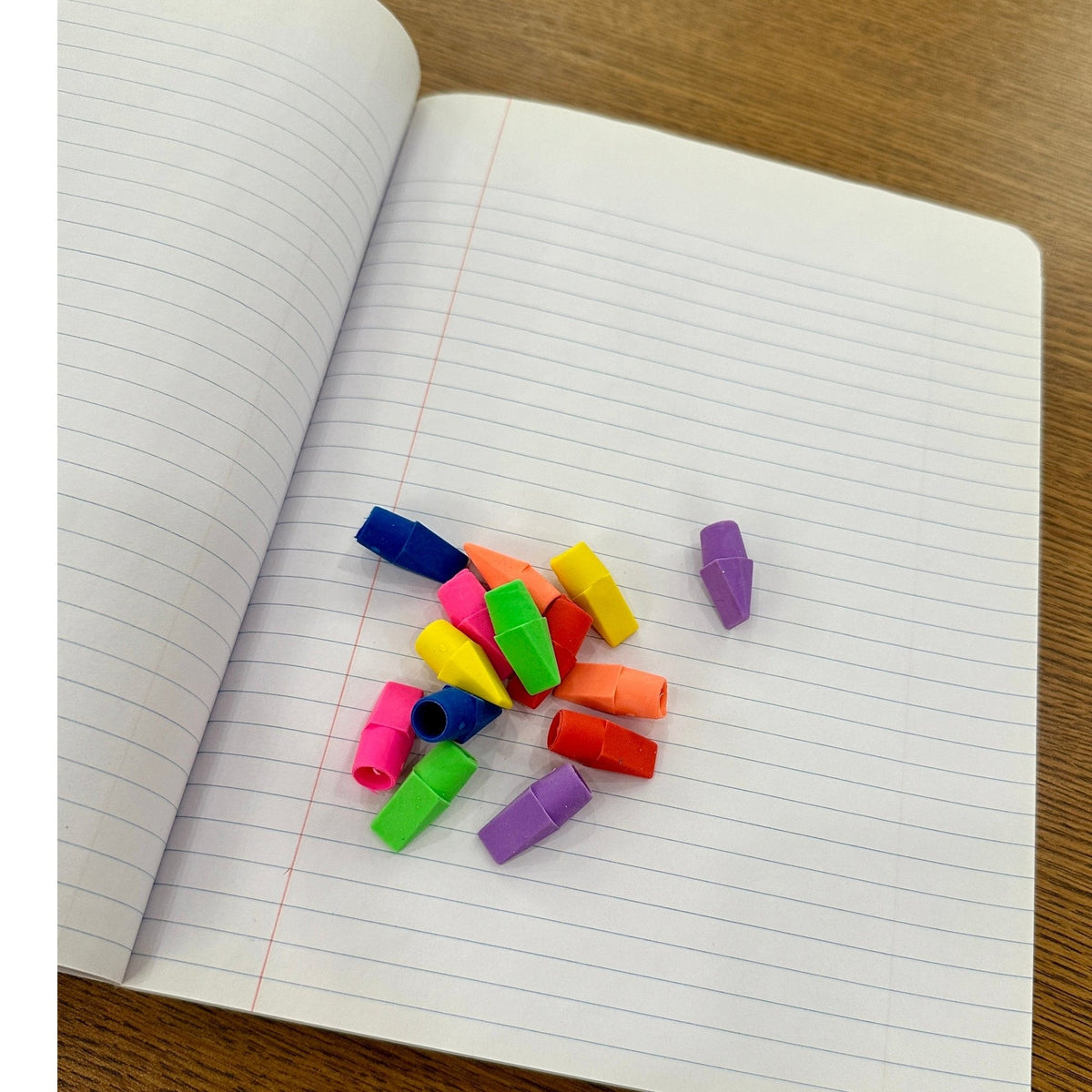 14 CT MULTI COLOR PENCIL CAP ERASERS
