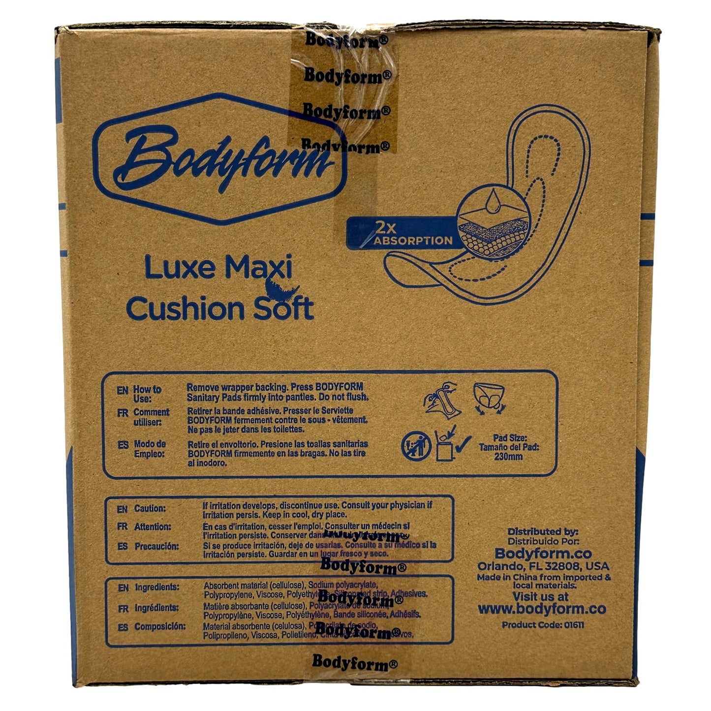 288 CT REGULAR LUXE MAXI PADS BULK INDIVIDUALLY WRAPPED