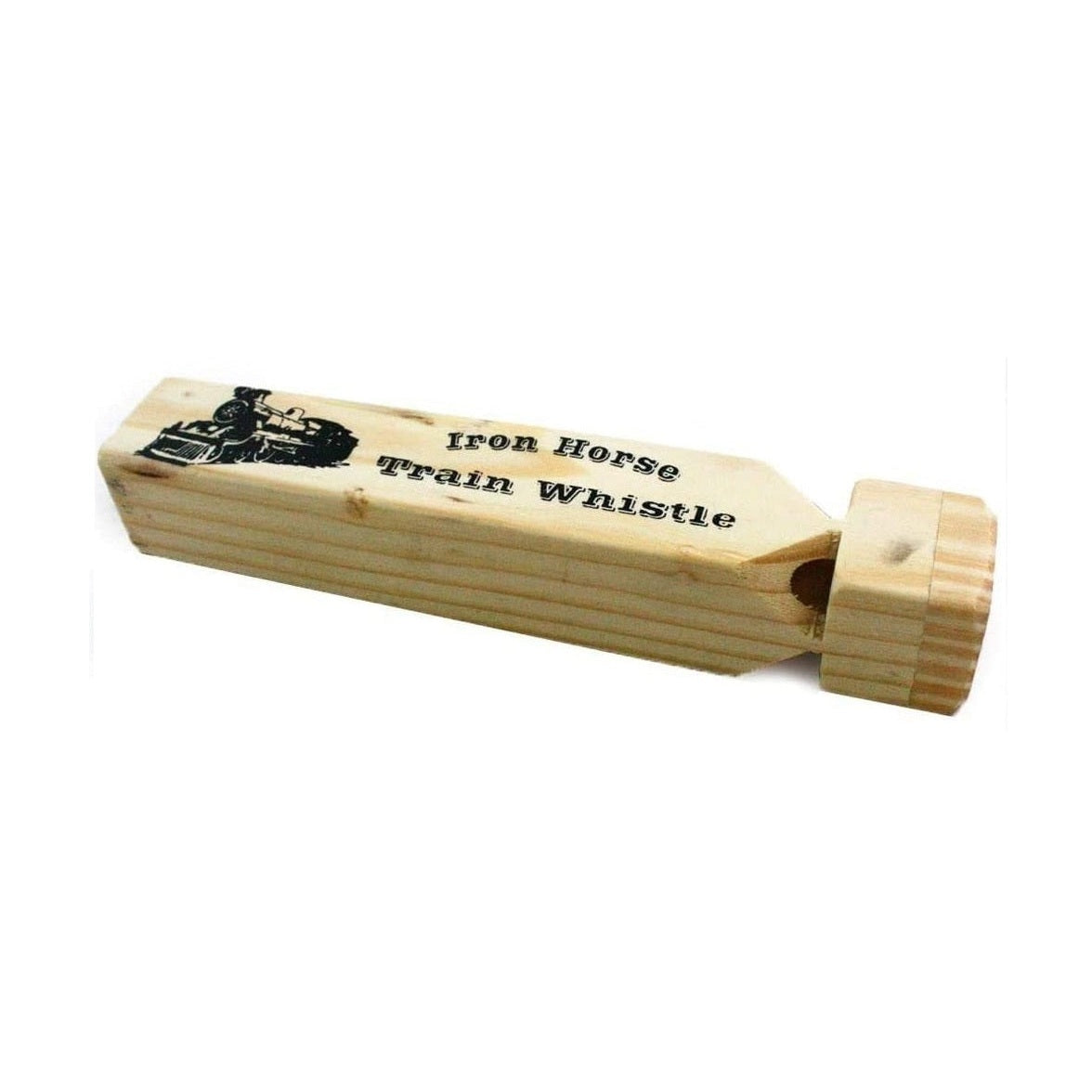 Wooden "Iron Horse Train Whistle" toy.