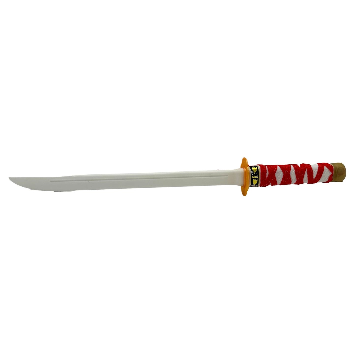 Toy katana with white blade and red handle.
