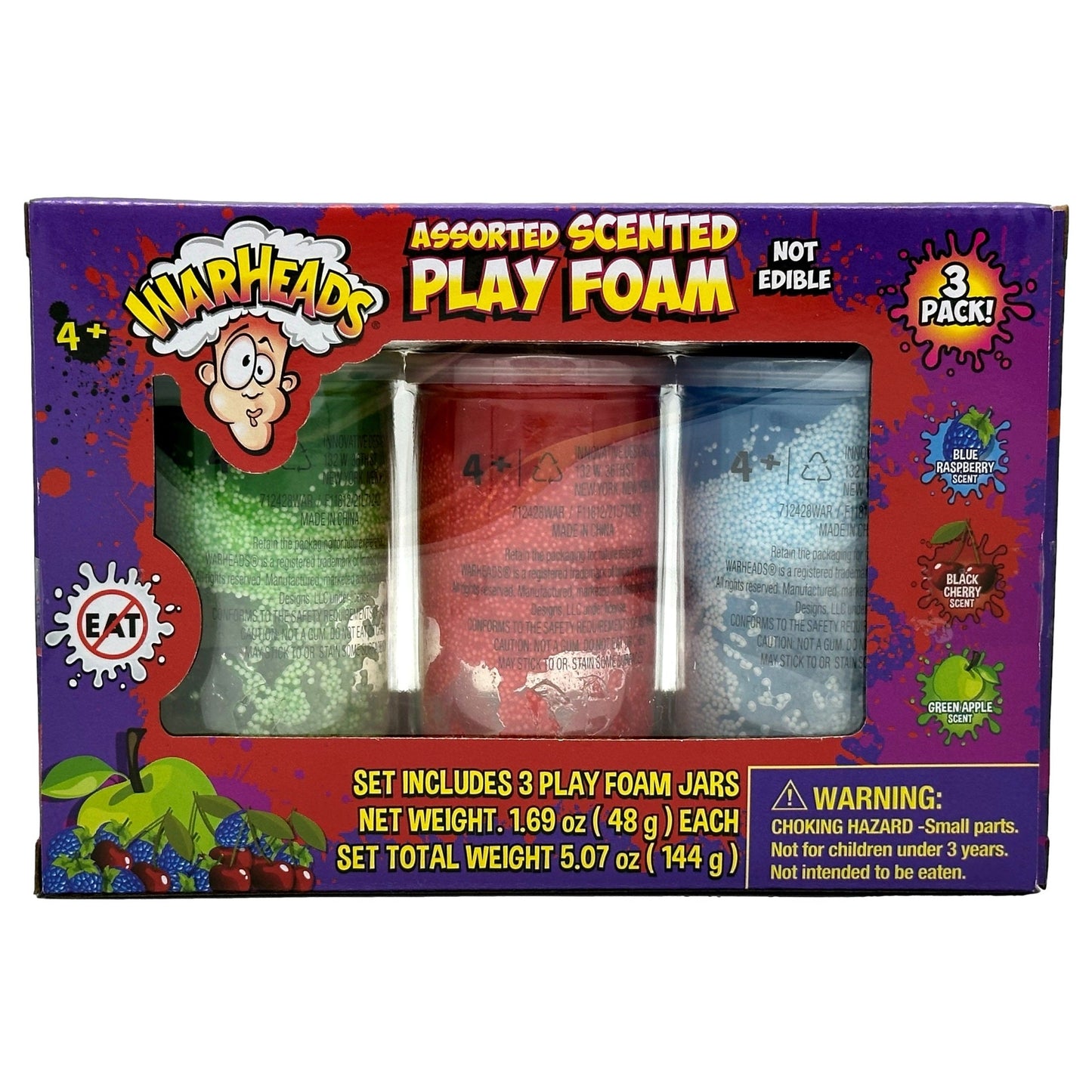 3 PC WARHEADS SCENTED PLAY FOAM