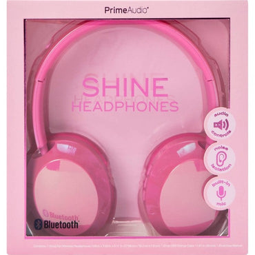 Pink PrimeAudio Shine headphones in packaging.