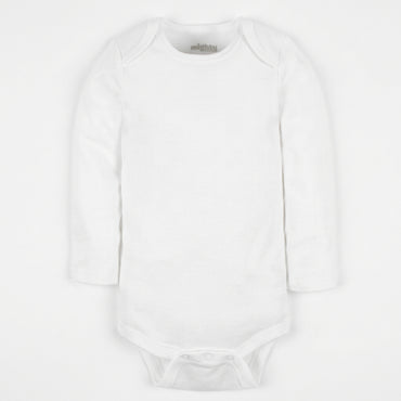4 PK WHITE 0-3 MONTHS LONG SLEEVE BODY SUIT