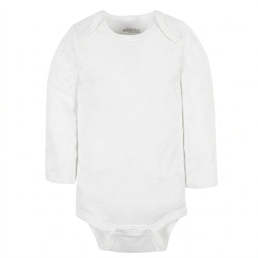 4 PK WHITE 3-6 MONTHS LONG SLEEVE BODY SUIT