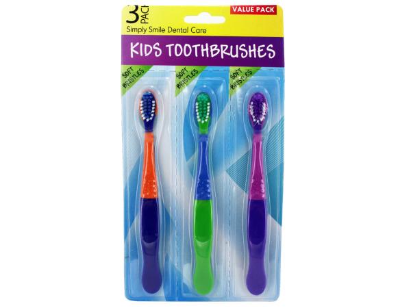 3 PC KIDS SOFT BRISTLE TOOTHBRUSHES
