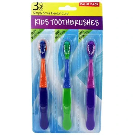 3 PC KIDS SOFT BRISTLE TOOTHBRUSHES