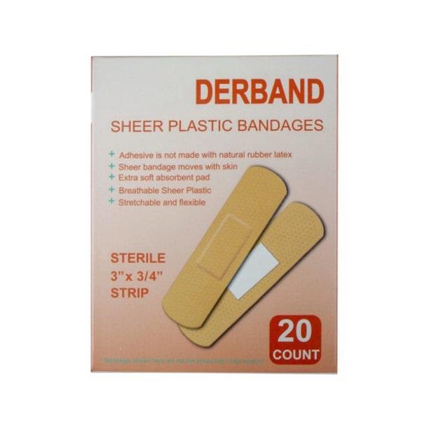 20 CT SHEER PLASTIC BANDAGES