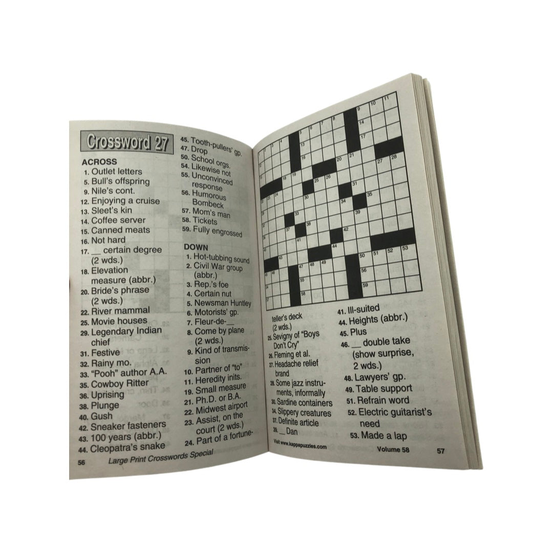 Open crossword puzzle book.
