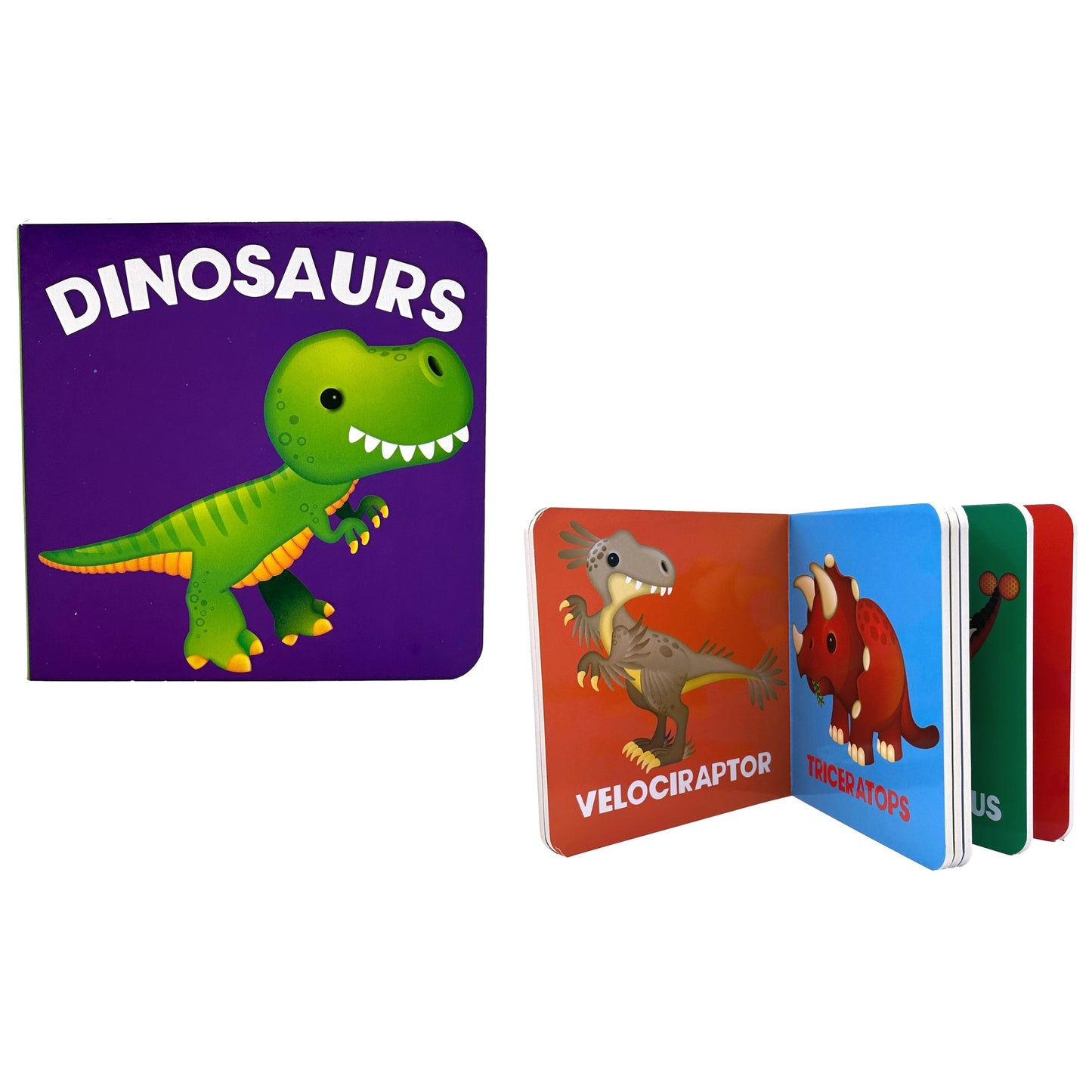 Children's board books featuring dinosaurs.
