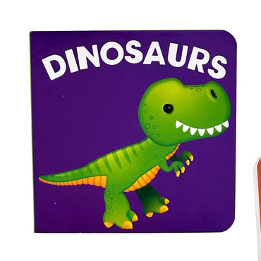Children's board books featuring dinosaurs.