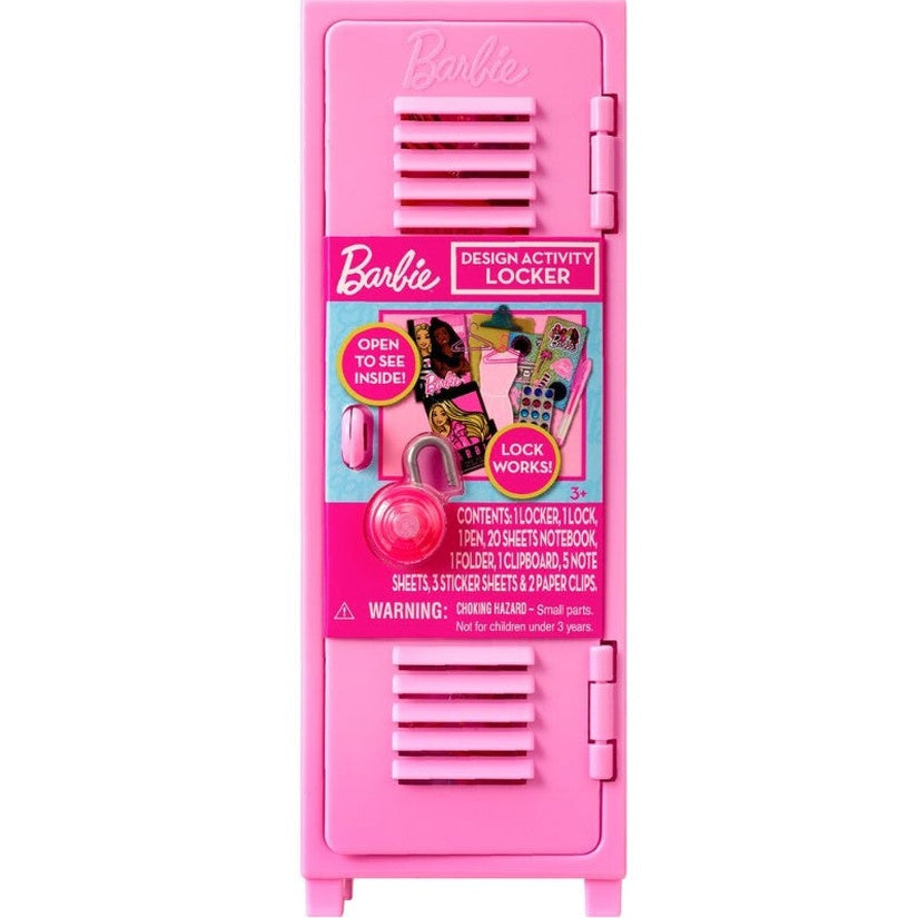 Pink Barbie design activity locker toy.