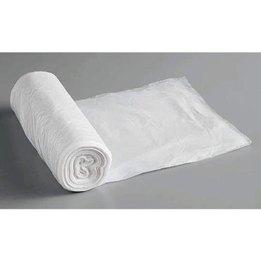A roll of white garbage bags.