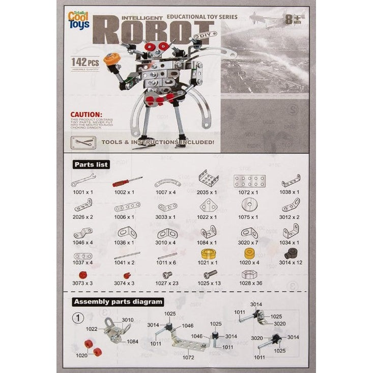A toy robot instructions sheet.