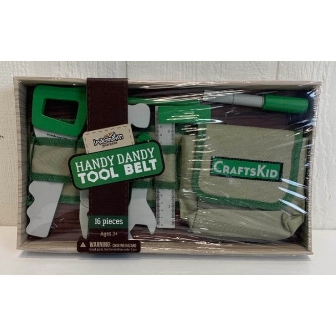 A packaged toy tool belt in a box.