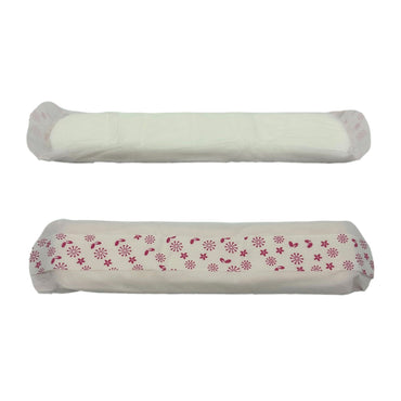 Two panty liners, one with pink floral pattern.