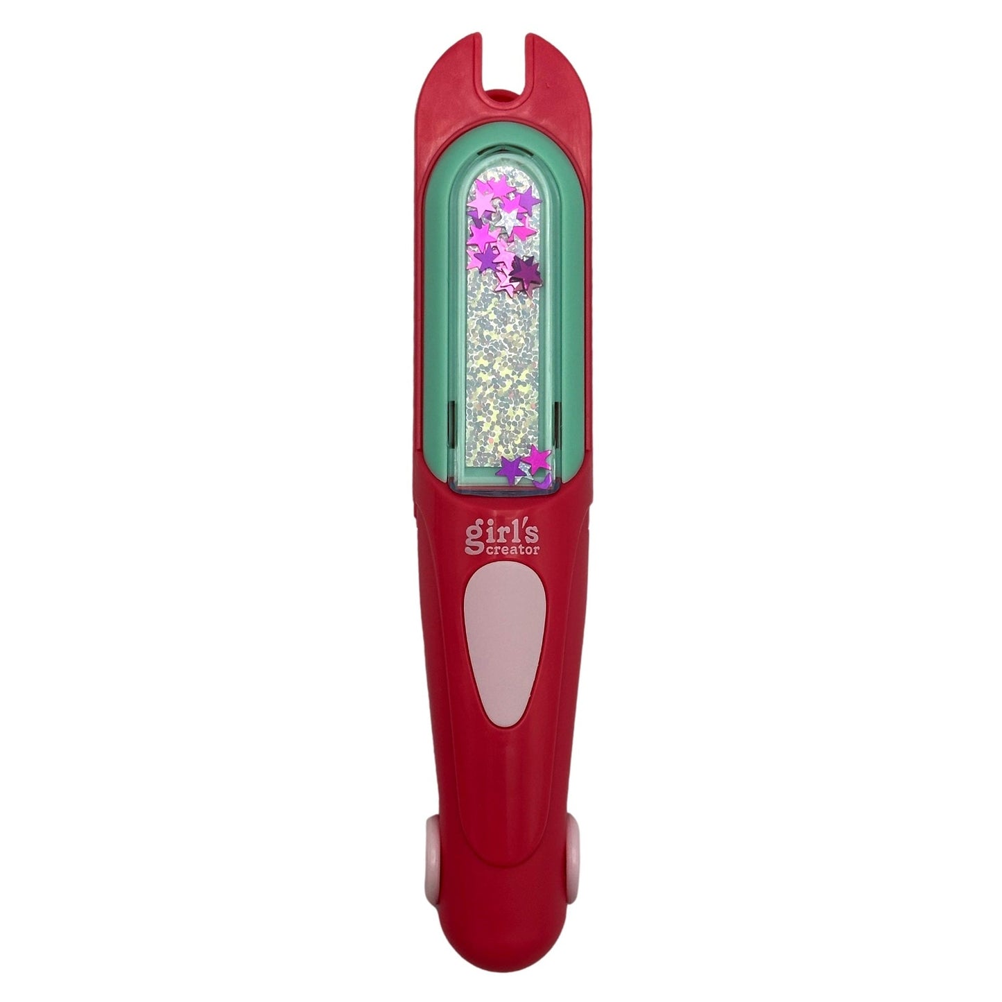 Red and green "Girl's Creator" device with glitter and stars.