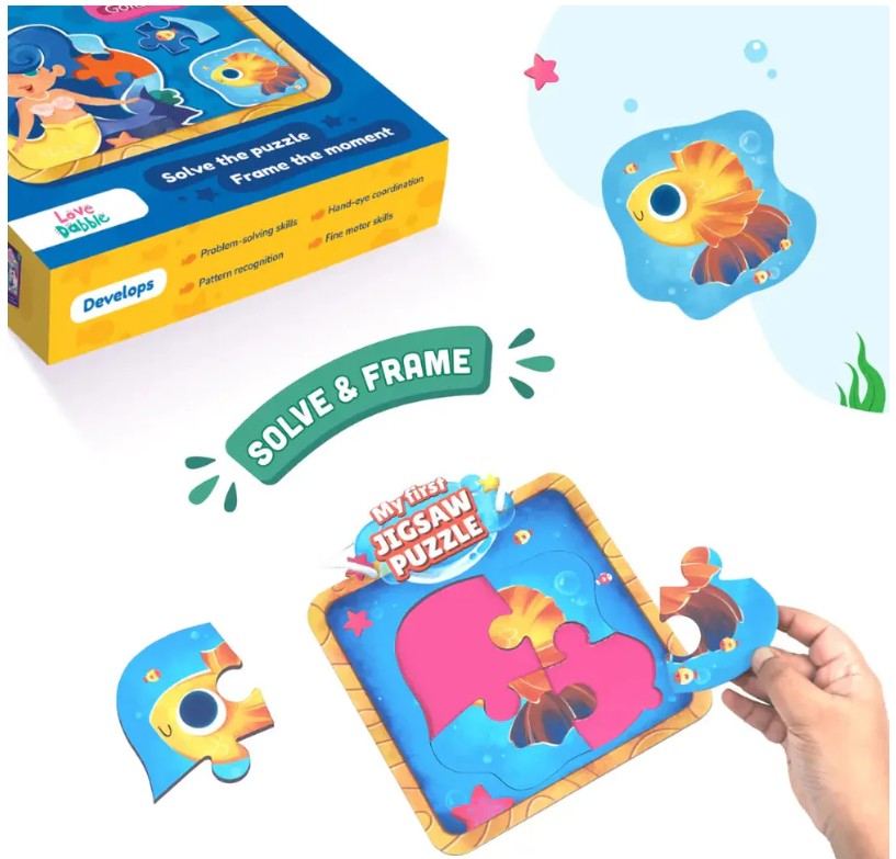 2 PK MY FIRST JIGSAW PUZZLE - MERMAID AND THE GOLDFISH