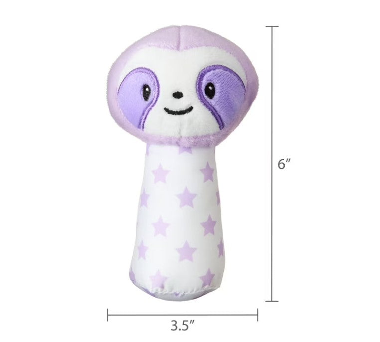 6 IN SLOTH HAND-GRIP PLUSH RATTLE