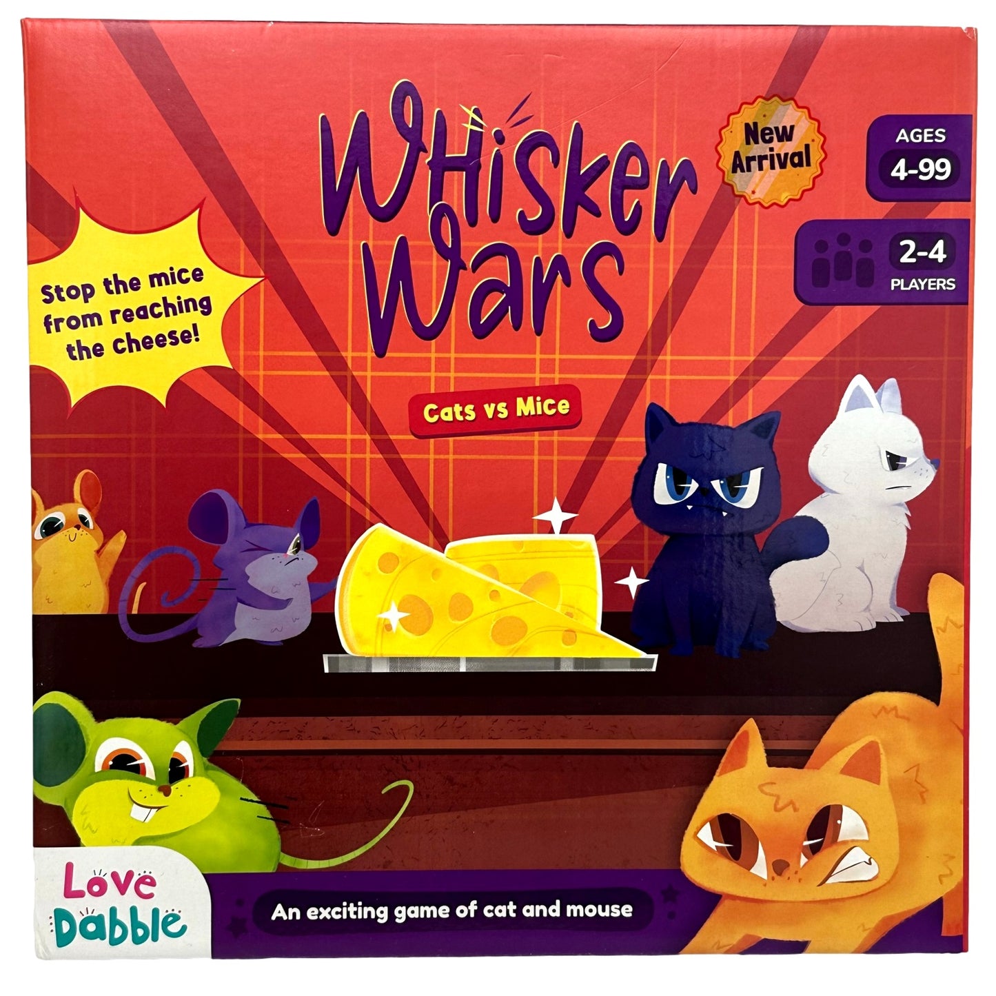 A box of the board game, "Whisker Wars".