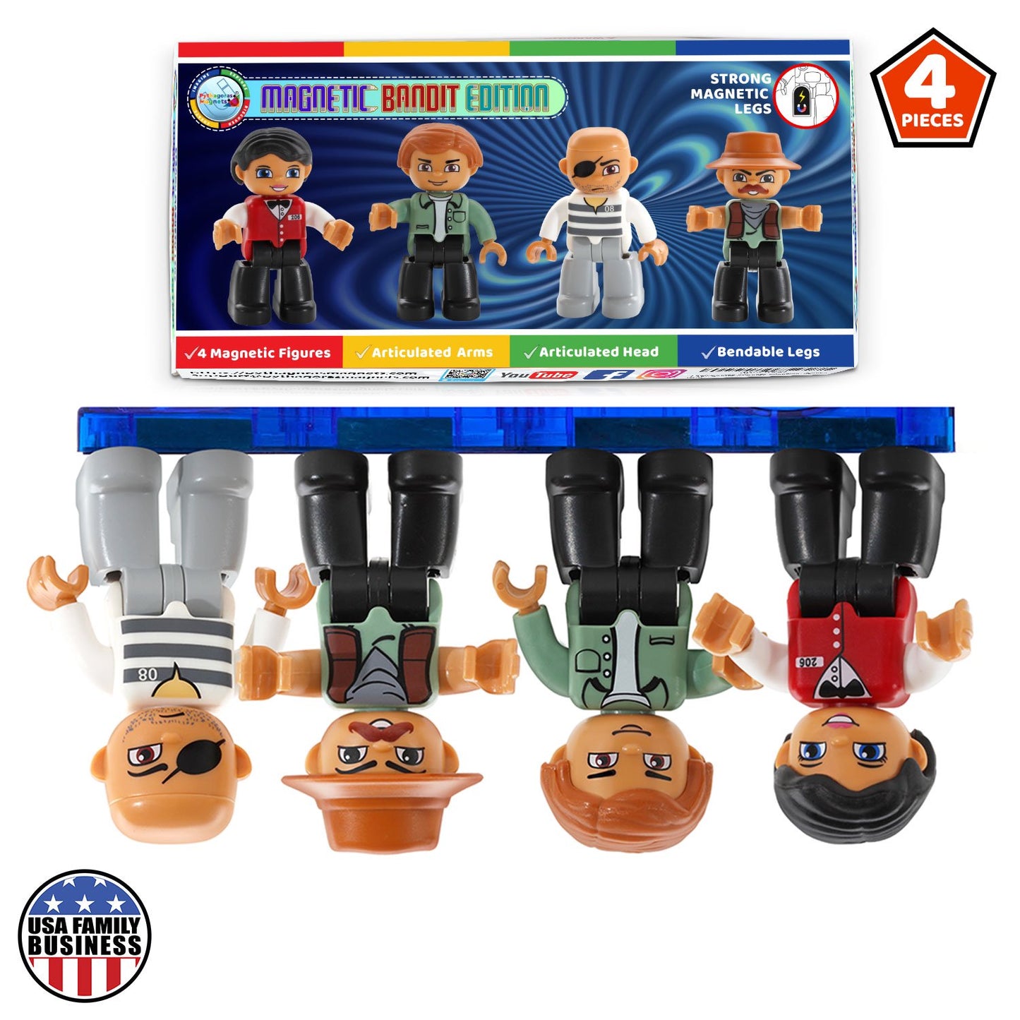 Product image of four "Magnetic Bandit Edition" magnetic figures.